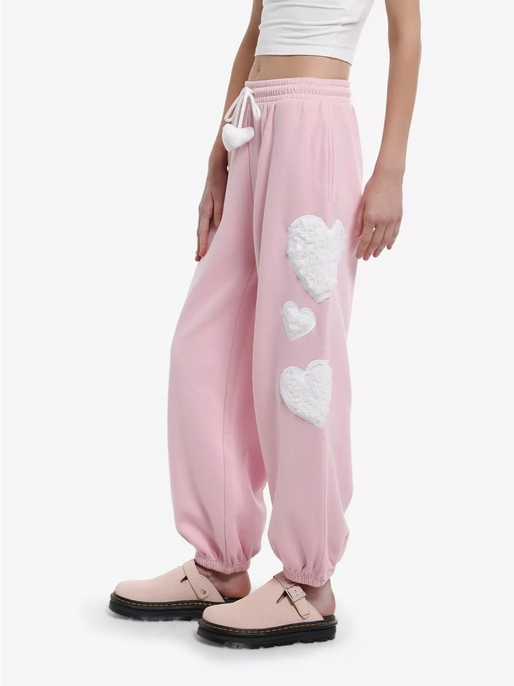 NWT Hot Topic Pink Heart Appliqué Sweatpants 💕